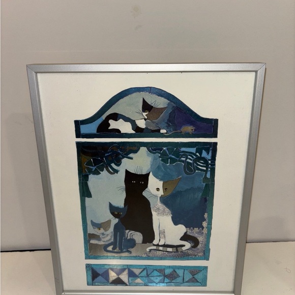 Rosina Wachtmeister Cats Kittens Modern Abstract Art framed - Picture 4 of 9